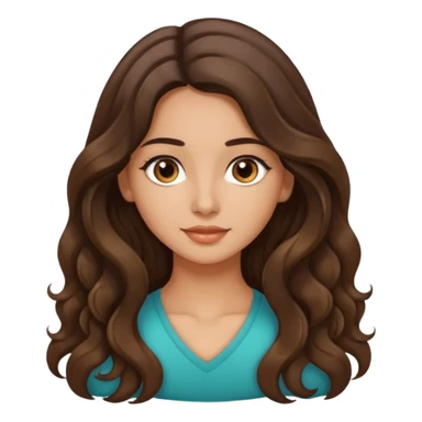 Morena com cabelo ondulado nas pontas  e de pele um pouco bronzeada cabelo grande raiz Lisa sticker