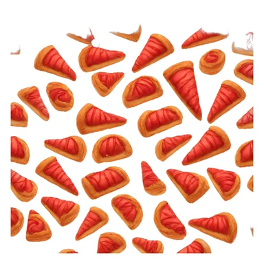 red pastry on white background sticker