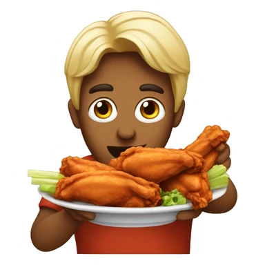 Eating buffalo wings  sticker