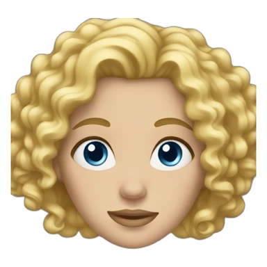 A woman with blond hair curly and blue eyes sticker