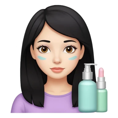 latina black hair cute pastel colors skin care sticker