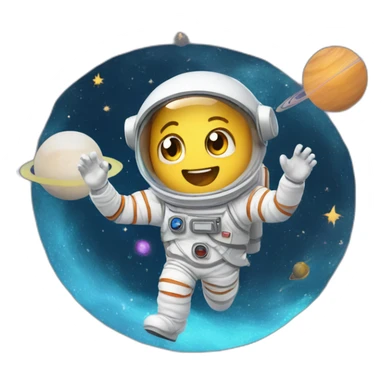 space-student-floating-in-space-with-galaxy sticker