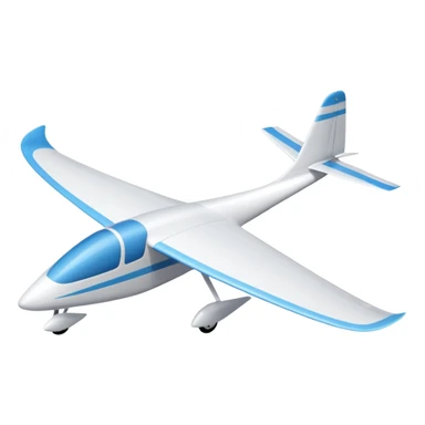 glider, large wingspan, white, 1 seat, no engine, no landing gear sticker