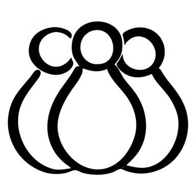 A small group of people standing together, simple icon style sticker