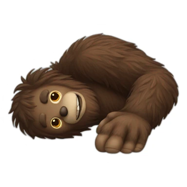 bigfoot lying on his back sticker