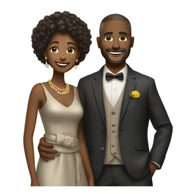 happy couple in stylish attire sticker