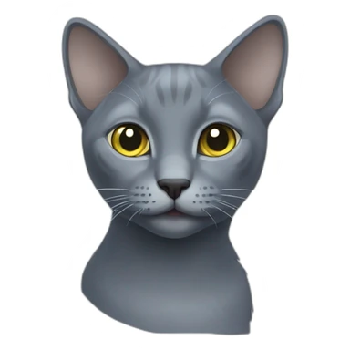fully grey cat russian blue sticker