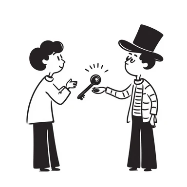 trading, hand drawn doodle style sticker