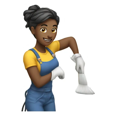 Lesbian cleaning a kitchen sticker
