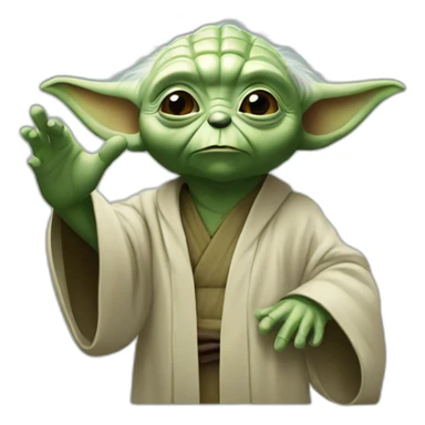 Yoda waving sticker