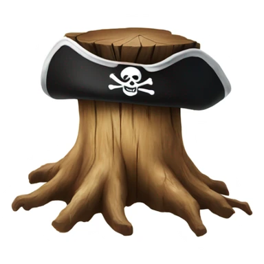 tree stump with a pirate hat sticker