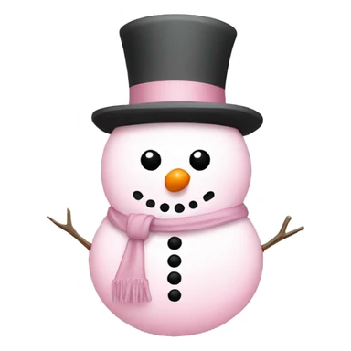 Light Pink snowman sticker