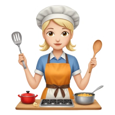 Woman cooking sticker