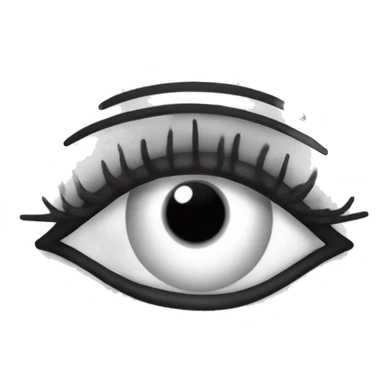 black and white eye with eyelashes sticker