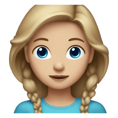 girl with light brown hair and blue eyes  sticker
