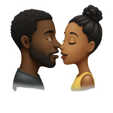 black guy and black girl kissing  sticker
