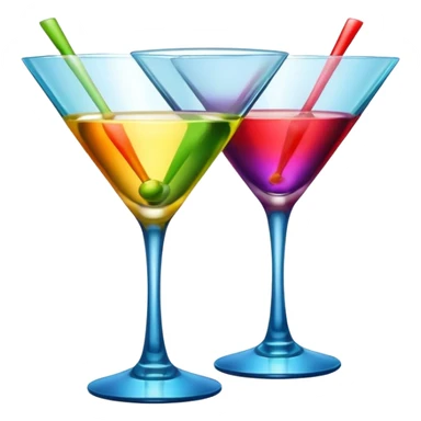 Colorful martini glasses toasting sticker