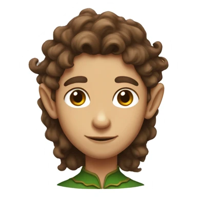 Elf with wavy brown hair and tanish skin sticker