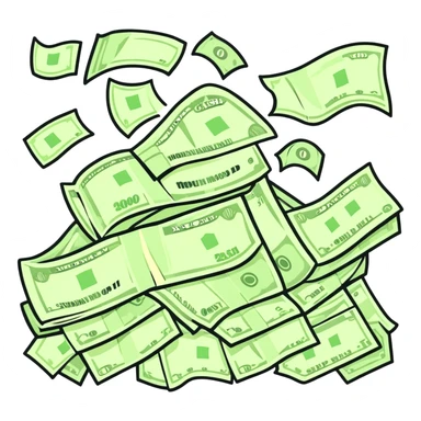 mountain of cash money bills sticker