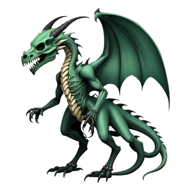 Dragon with a dragon-cadaver-skull-mask (full body) sticker