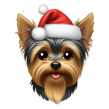 Cute christmas yorkie dog sticker