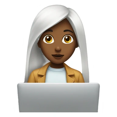 girl searching about art online sticker