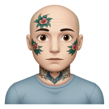 tattoo man, white skintone,tattoos on face. sticker