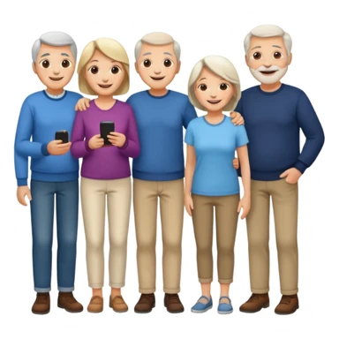 A large crowd of adults and seniors in casual clothing at an afterwork meeting sticker