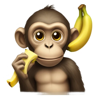 Monkey eating banana sticker