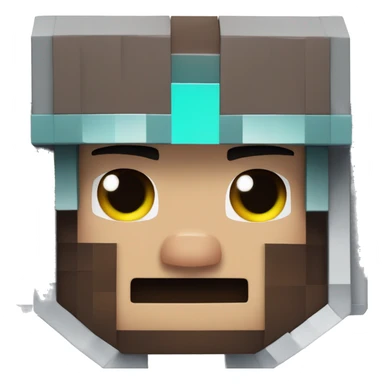 Minecraft Steve head with netherite helmet sticker