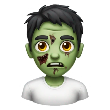boy zombie with dark hair and white shirt sticker