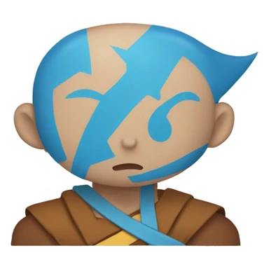 Aang emoji blue arrow on head sticker