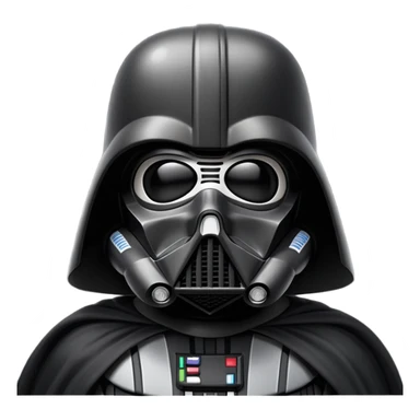Oreo cookie as Darth Vader with black helmet, breathing mask and cape sticker