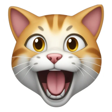 screaming cat happy  sticker