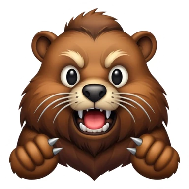 brutal beaver with a black beard sticker