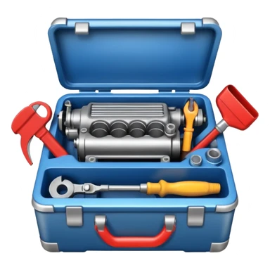 generate me a repair kit with a car engine sticker