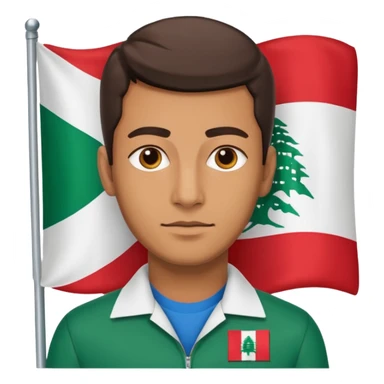 A guy with a lebanese flag sticker