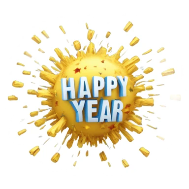 Exploding text of Happy New Year sticker