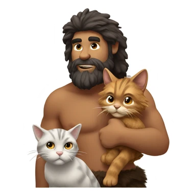 Caveman with cat sticker