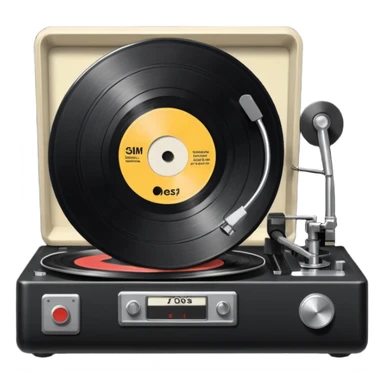a record player spinning a 7" single sticker