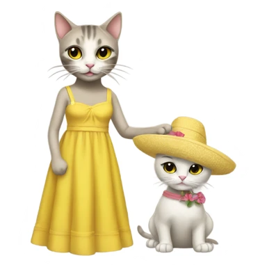 Cat in yellow dress with margarita in hand  sticker