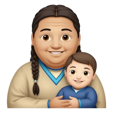Native American, Indian, obese, Jewish, smiling, happy, autistic, with down syndrome, kid face sticker