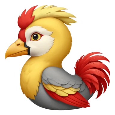 Calopsita com cabeça amarela, corpo cinza, topete, cauda longa e bochechas vermelhas sticker