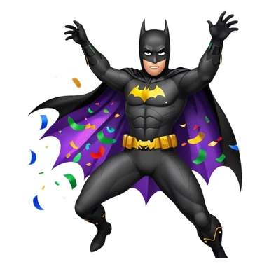 black Batman suit partying sticker
