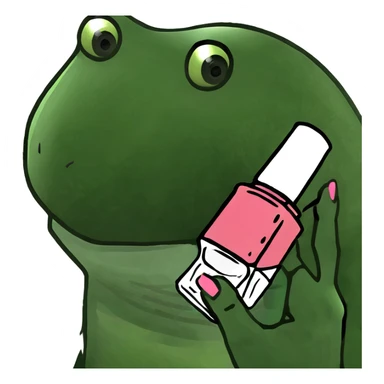 middle finger with pink nail polish sticker