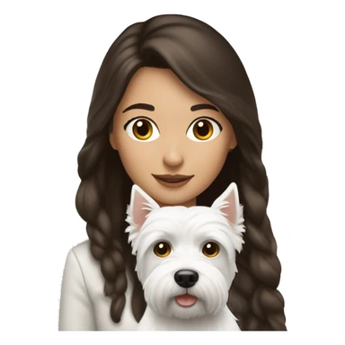 Brunette girl with westie sticker