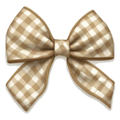 Beige gingham bow sticker