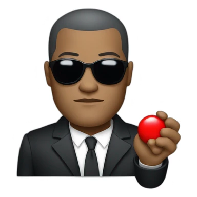 Morpheus, Lawrence fishburne from the matrix, holding red and blue pill sticker