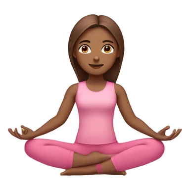 girl with brown long stright hairs with brown eyes doing yoga in pink clothes  sticker