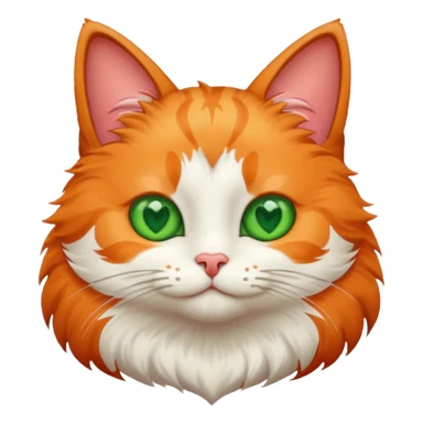 A cat with green eyes and a heart sticker